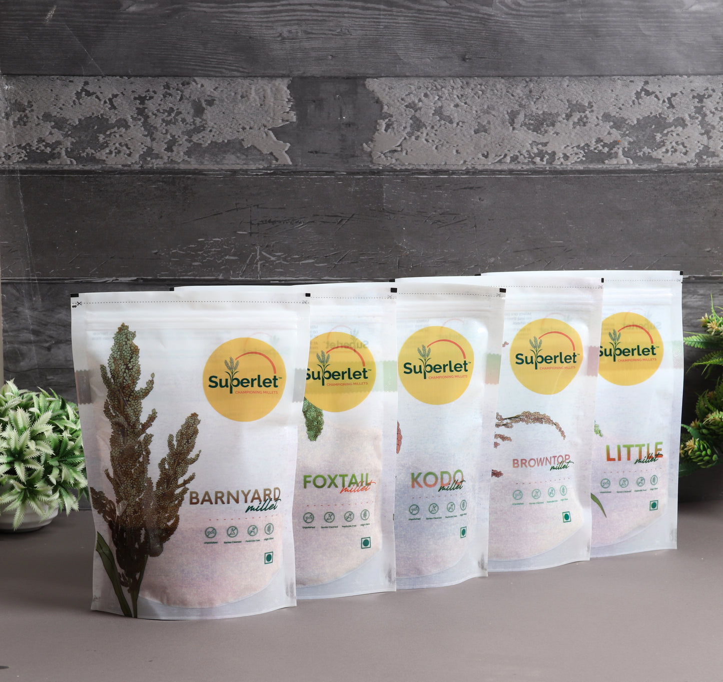 Super Combo Pack of 5 (1 Kg each): Kodo + Little + Foxtail + Barnyard+ Browntop